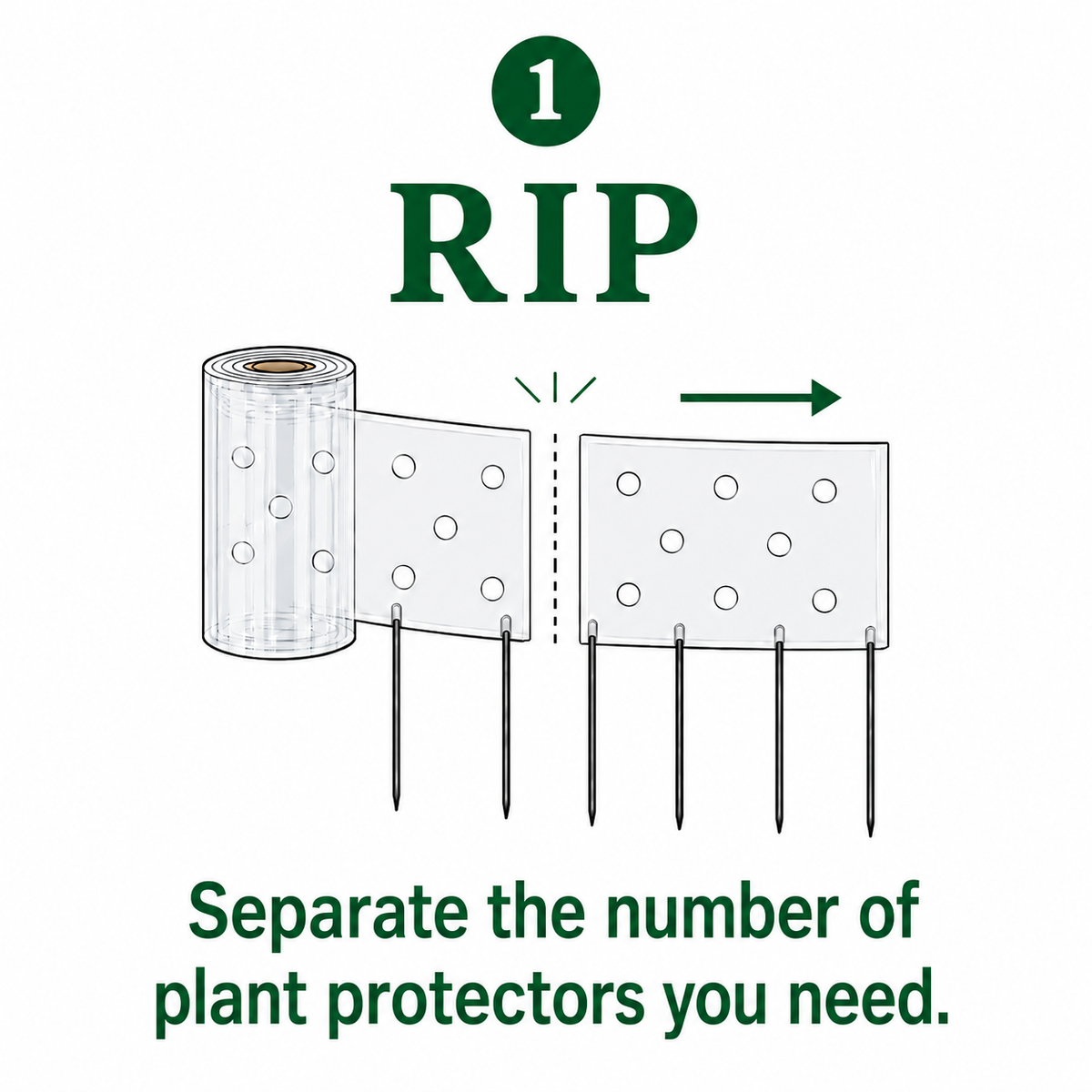 Separate individual plant protectors from the Plucky Garden Roll